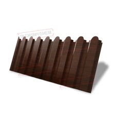 Профнастил фигурный С20 - 0,45 Окрас - Б, Print Elite с пленкой Choco Wood.