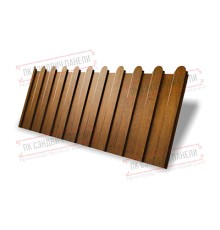 Профнастил фигурный C8 - 0,45 Print-Двусторонний Elite с пленкой Golden Wood.