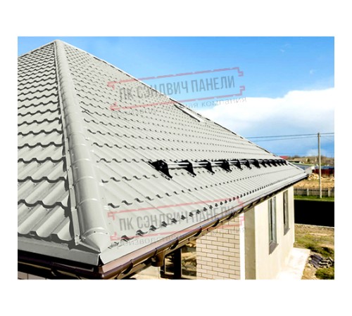 Планка конька круглого R110х2000 ПЭ-9002-0.45