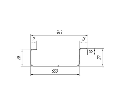 Продольно гнутый фальц гладкий 0,5 RAL 9006 Satin