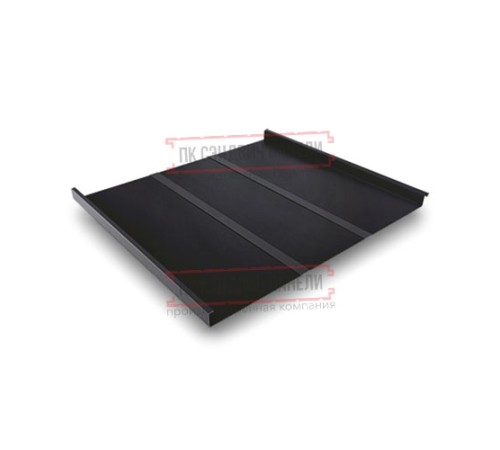 Фальц двойной стоячий Line 0,5 Rooftop Matte RAL9005 черный с пленкой на замках