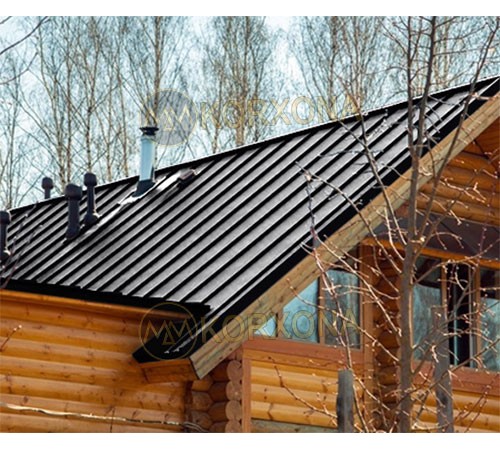 Кликфальц Line 0,5 Quarzit lite RAL9005 черный с пленкой на замках