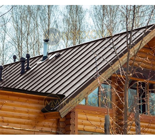 Кликфальц Line 0,5 Velur RAL8017 шоколад с пленкой на замках