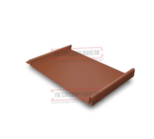 Кликфальц 0,5 PurLite Мatt RAL8004 терракота с пленкой на замках