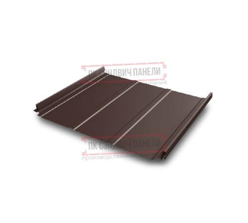 Кликфальц Pro Line 0,5 Стальной бархат RAL8017 шоколад с пленкой на замках