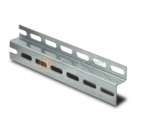 Z-образный профиль перфорированный К239 97x40x2000-1,5 мм, оцинкованный