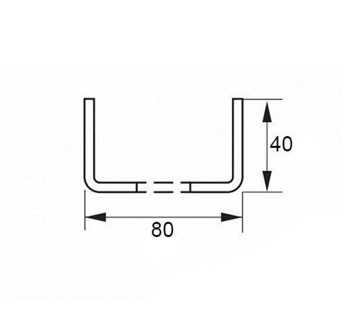 U-образный профиль перфорированный К225 80x40x2500-1,5 мм, горячеоцинкованный