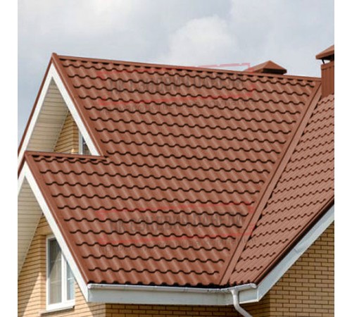 Металлочерепица Кредо RAL8004 Satin Мatt-0,5