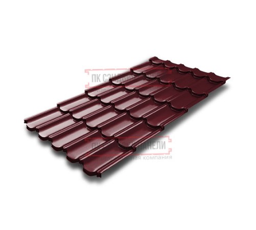 Металлочерепица Квинта плюс 3D RAL3005 Satin-0,5