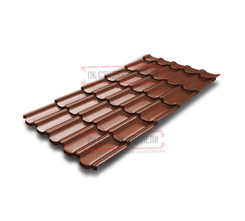 Металлочерепица Квинта плюс 3D RR750 GreenCoat Pural-0,5