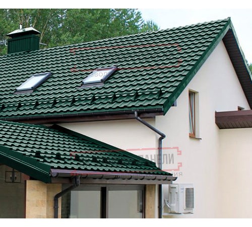 Металлочерепица Квинта плюс 3D RAL6005 Atlas-0,5