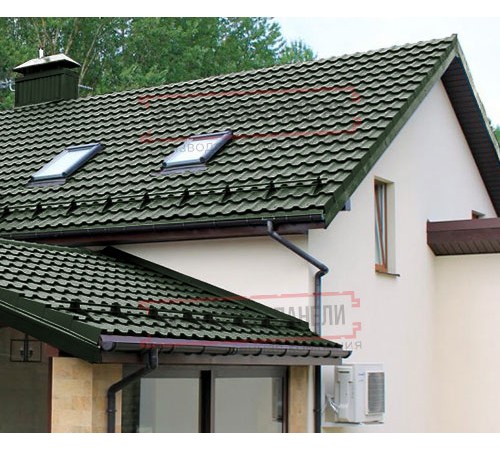 Металлочерепица Квинта плюс 3D RAL6020 Velur 20-0,5