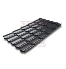 Металлочерепица Квинта плюс 3D RAL7024 Полиэстер-0,45