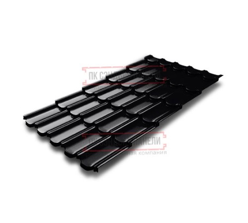 Металлочерепица Квинта плюс 3D RAL9005 Velur 20-0,5