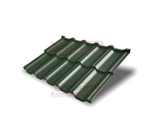 Металлочерепица модульная Квинта Uno 3D RR11 GreenСoat Pural Matt-0,5