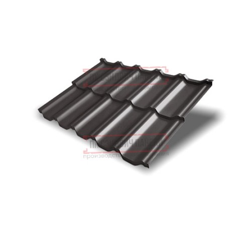 Металлочерепица модульная Квинта Uno 3D RR32 Quarzit-0,5