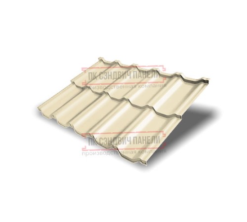 Металлочерепица модульная Квинта Uno 3D RAL1015 Полиэстер-0,45