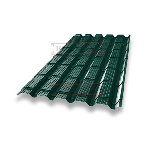 Металлочерепица Квадро профи RAL6005 Satin-0,5