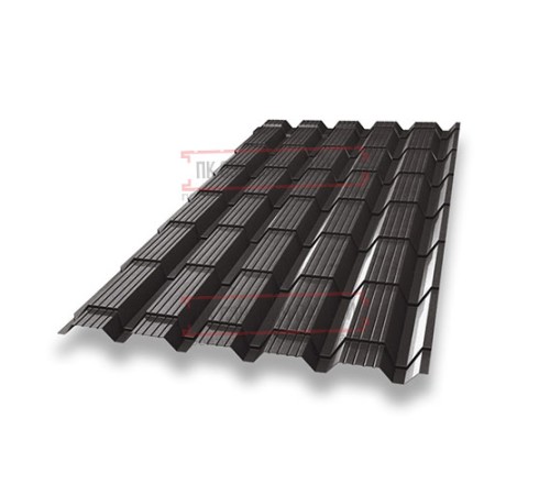 Металлочерепица Квадро профи RR32 GreenCoat Pural-0,5