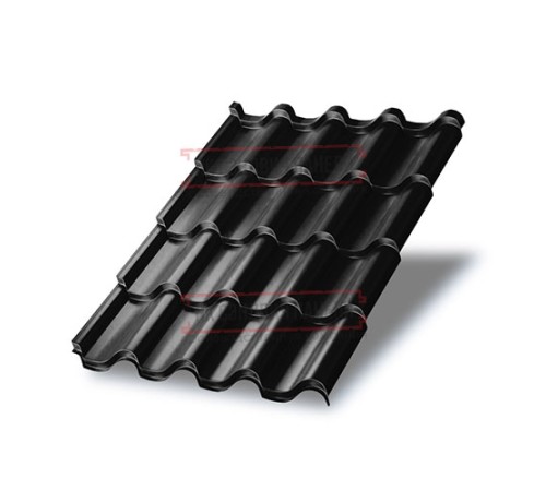 Металлочерепица Монтерроса-ML RAL9005 PURMAN-0.5