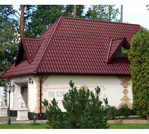 Металлочерепица Ламонтерра X RAL3005 Полиэстер-0.45