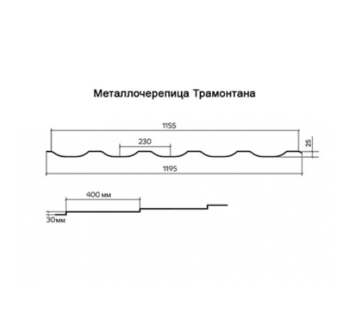 Металлочерепица Трамонтана-ML RAL8004 Viking E-0.5