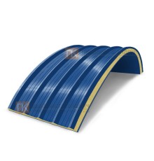 Сэндвич-панели арочные с пенополиуретаном, ширина 1200 мм, толщина 60 мм, 0.5/0.5, RAL5005