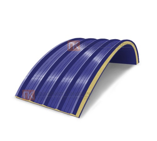 Сэндвич-панели арочные с пенополиуретаном, ширина 1000 мм, толщина 20 мм, 0.5/0.5, RAL5002