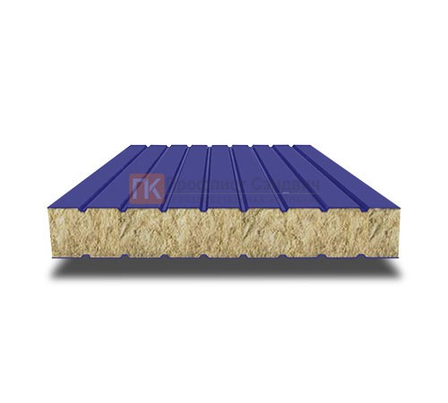 Сэндвич панели без замков с минеральной ватой, ширина 1200 мм, толщина 20 мм, 0.5/0.5, RAL5002