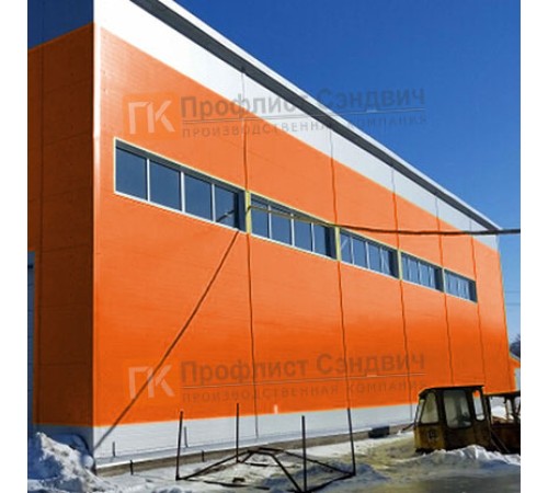 Сэндвич панели гладкие с пенополиизоциануратом, ширина 1200 мм, толщина 80 мм, 0.5/0.5, RAL2004