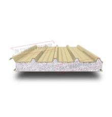 Сэндвич панели кровельные с пенополистиролом, ширина 1000 мм, толщина 160 мм, 0.5/0.5, RAL1014