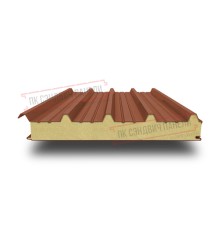 Сэндвич панели кровельные с пенополиуретаном, ширина 1200 мм, толщина 10 мм, 0.5/0.5, RAL8004