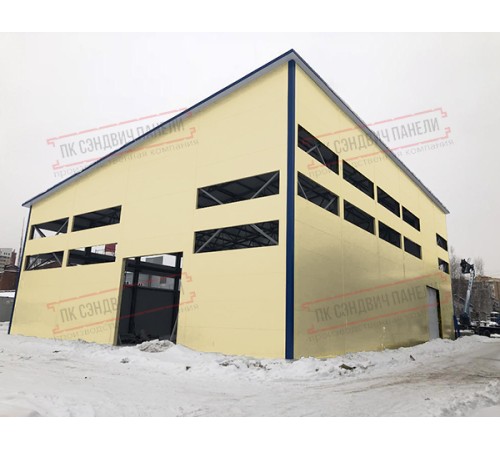 Сэндвич панели стеновые с пенополиуретаном, ширина 1200 мм, толщина 20 мм, 0.5/0.5, RAL1014