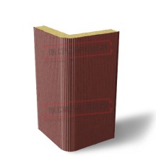 Угловая сэндвич-панель вертикальная из пенополиуретана, 0.5/0.5, ширина 1200 мм, толщина 10 мм, RAL3009