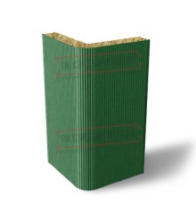 Угловая сэндвич-панель вертикальная из минеральной ваты, 0.5/0.5, ширина 1200 мм, толщина 30 мм, RAL6002