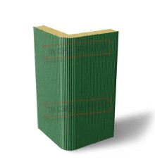 Угловая сэндвич-панель вертикальная из пенополиизоцианурата, 0.5/0.5, ширина 1000 мм, толщина 10 мм, RAL6002
