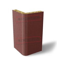 Угловая сэндвич-панель вертикальная из минеральной ваты, 0.5/0.5, ширина 1200 мм, толщина 30 мм, RAL3009