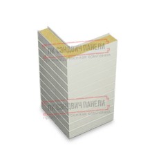 Горизонтальная угловая сэндвич-панель из пенополиизоцианурата, ширина 1200мм, толщина 10мм, 0.5/0.5, RAL9002