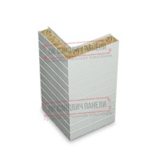 Горизонтальная угловая сэндвич-панель из минеральной ваты, ширина 1200мм, толщина 50мм, 0.5/0.5, RAL7047