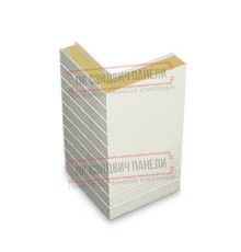 Горизонтальная угловая сэндвич-панель из пенополиизоцианурата, ширина 1200мм, толщина 220мм, 0.5/0.5, RAL9003