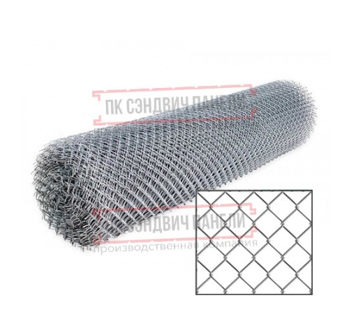 Сетка рабица оцинкованная 2,0x10 м, ячейка 50x50x2,0
