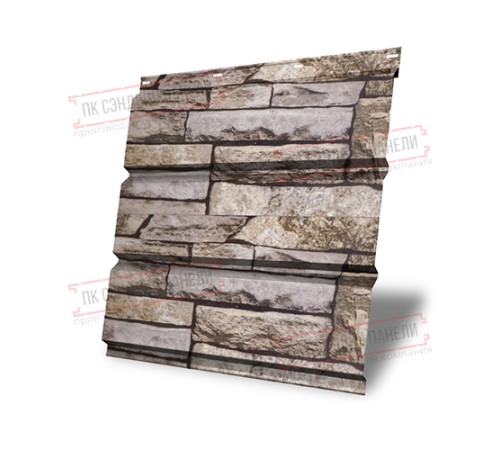 Софит металлический без перфорации 0,45 Print Elite с пленкой Sand Stone