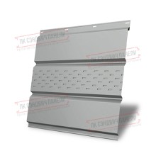 Софит металлический центральная перфорация 0,5 Satin с пленкой RAL 9006 бело-алюминиевый