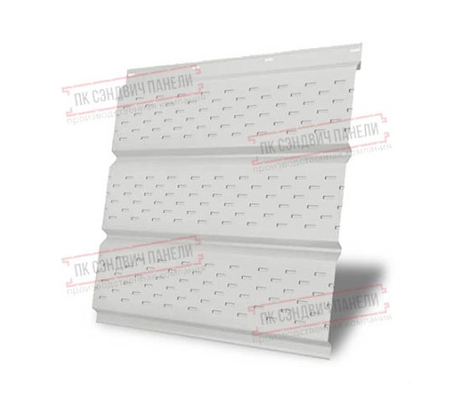 Софит металлический полная перфорация 0,45 Drap с пленкой RAL 9003 сигнальный белый