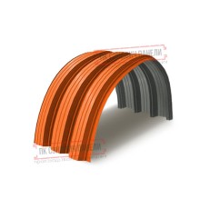 Профнастил H112ПГ-0.85, для бескаркасных ангаров, Полиэстер RAL 2004