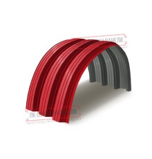 Профнастил H112ПГ-0.8, для бескаркасных ангаров, Полиэстер RAL 3020